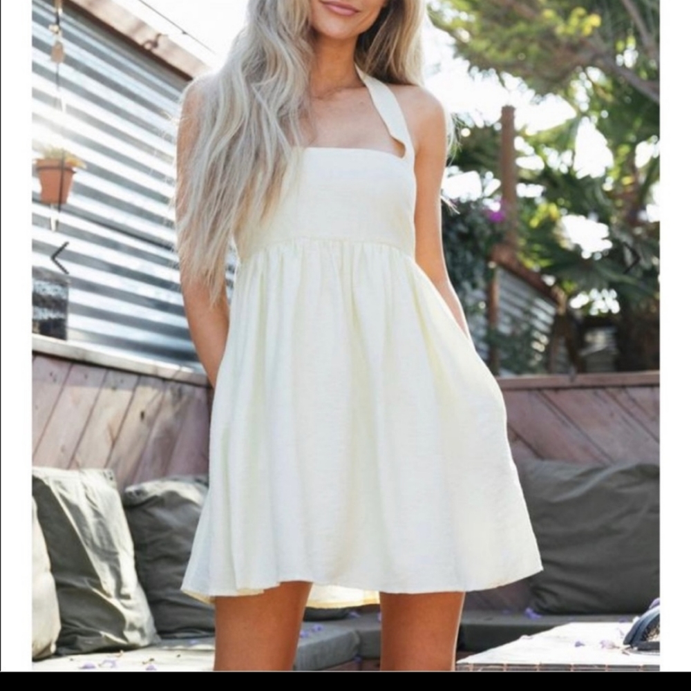 Lani the label sun dress light yellow size small